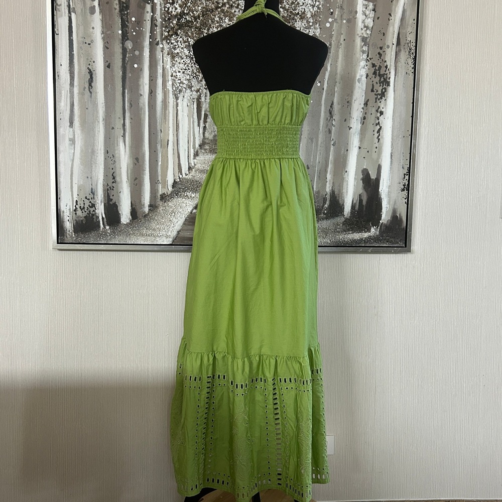 CALYPSO ST. BARTH Sleeveless Embroidered Eyelet 100% Cotton Maxi Dress - Size SP - Picture 7 of 10